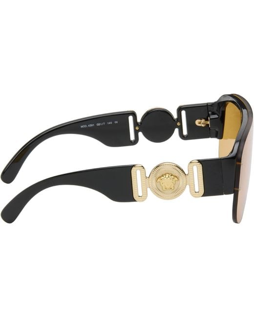 Versace Black Shield Aviator Sunglasses