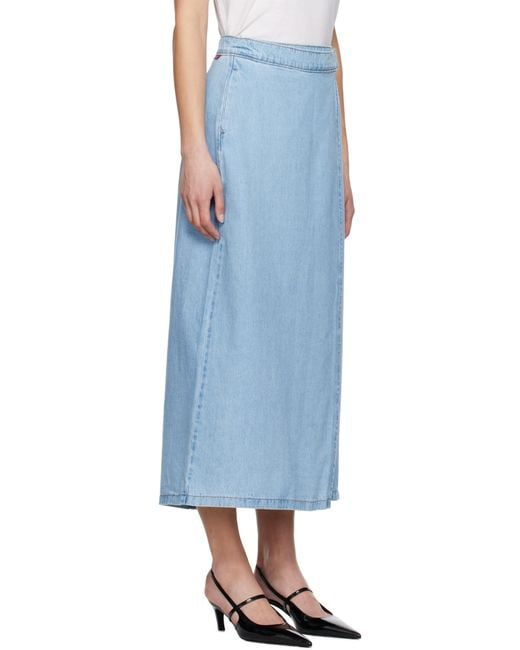 Levi's Blue Column Wrap Denim Maxi Skirt