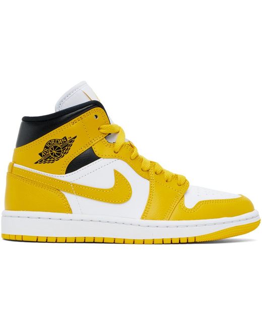 Nike Yellow Air Jordan 1 Mid Sneakers