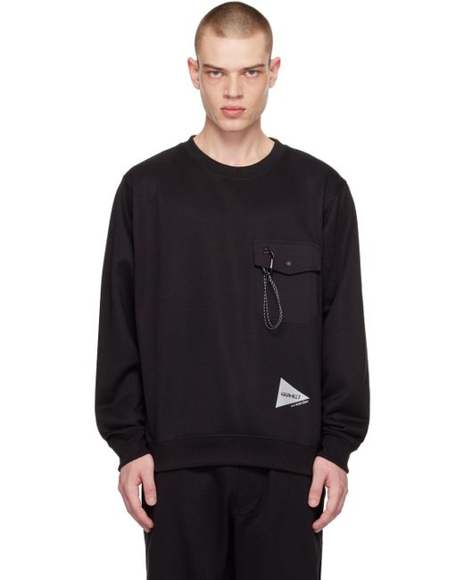 And Wander Black Gramicci Edition Sweatshirt for men