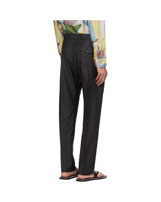 Paul Smith Black Pleated Trousers for men