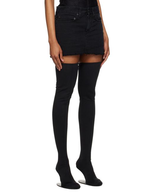 Balenciaga Black Cut-off Mini Skirt