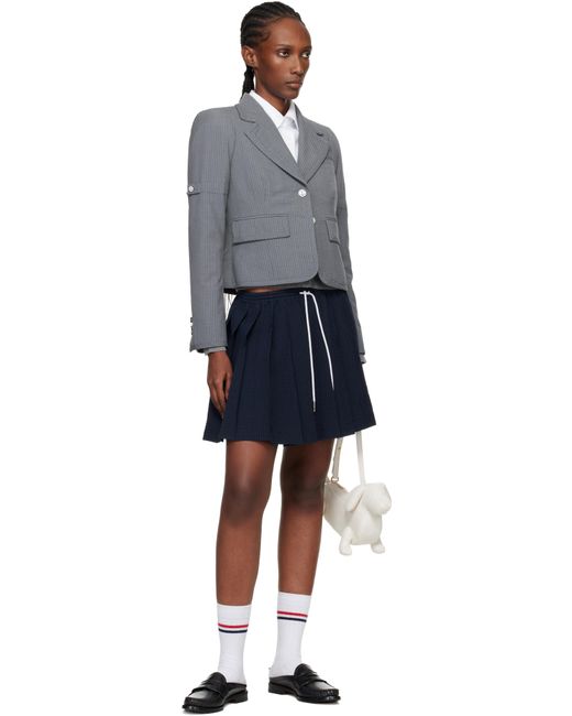 Thom Browne レディース ブルー ネイビー＆ブラック ウール シア
