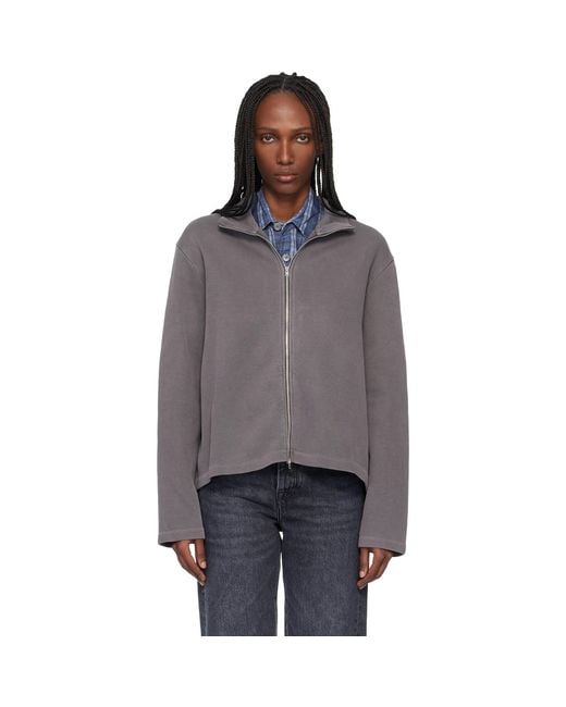 Our Legacy Black Shrunken Fullzip Sweatshirt