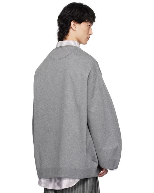 Hed Mayner Gray Oversized Sweatshirt for men