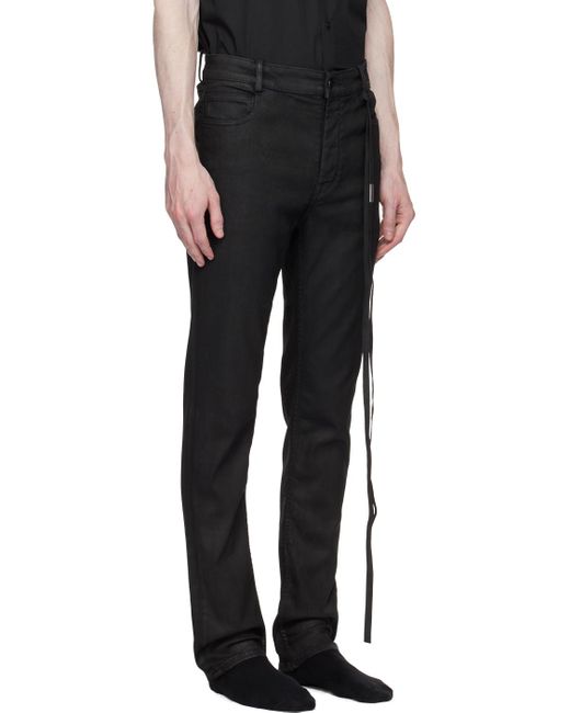 Ann Demeulemeester Black Waxed Jeans for men