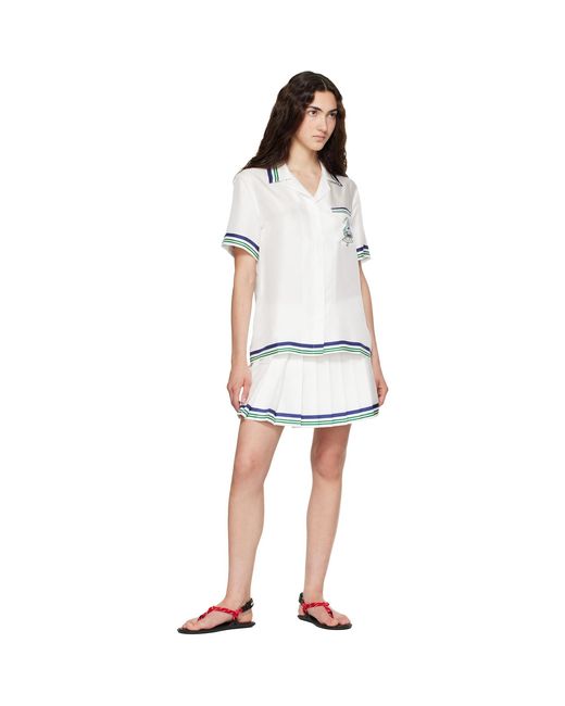 Casablanca White Short Sleeve Silk Shirt