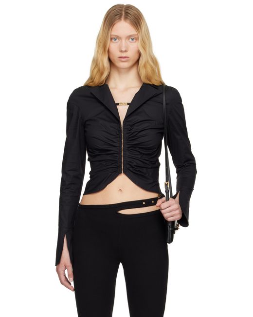 Versace Jeans Couture ブラック Institutional Logo ルーシュ シャツ Black