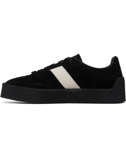HUGO Black Suede Side Stripe Sneakers for men
