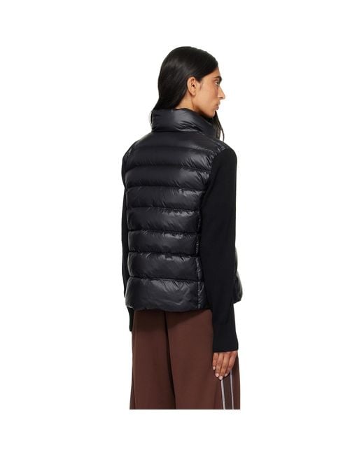 Moncler Black Padded Wool Zip-Up Down Jacket