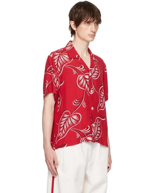 Bode Red Creeping Begonia Shirt for men