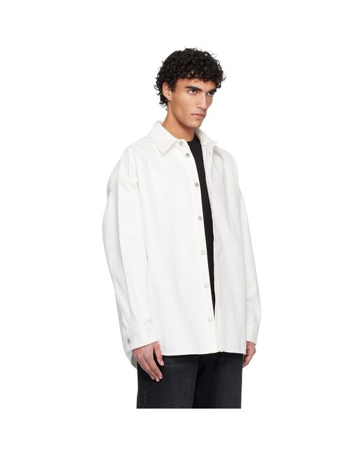 Balmain White Off- Denim Overshirt for men