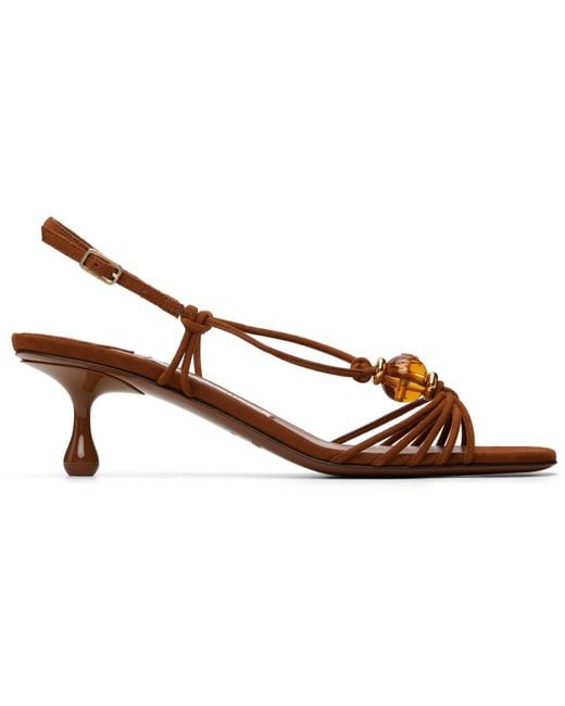 Jimmy Choo Brown Tan Lova 50 Heeled Sandals