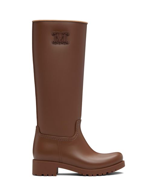 Max Mara Brown Rain Tall Boots