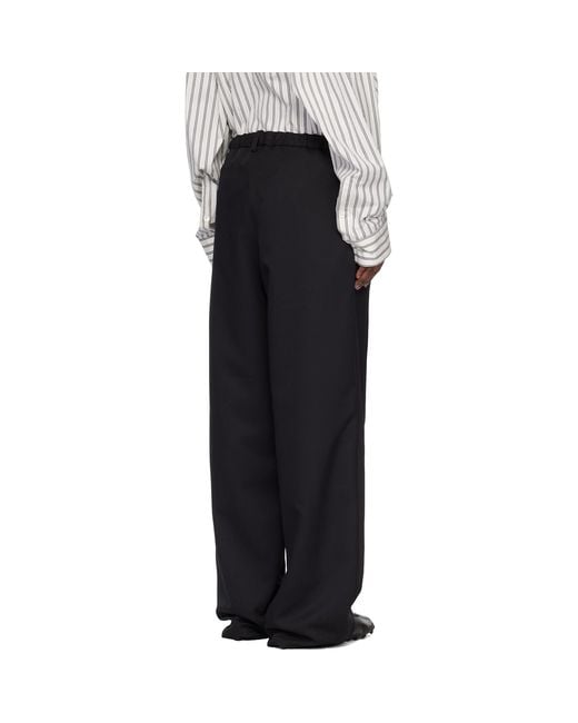 Maison Mihara Yasuhiro Black Wool-Like Easy Trousers