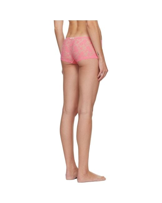 Fruity Booty Pink Lace Boyleg Briefs