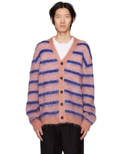Marni Red Striped Cardigan for men