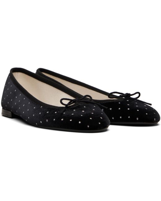 Repetto ブラック Lilouh アーモンドトゥ バレエシューズ Black
