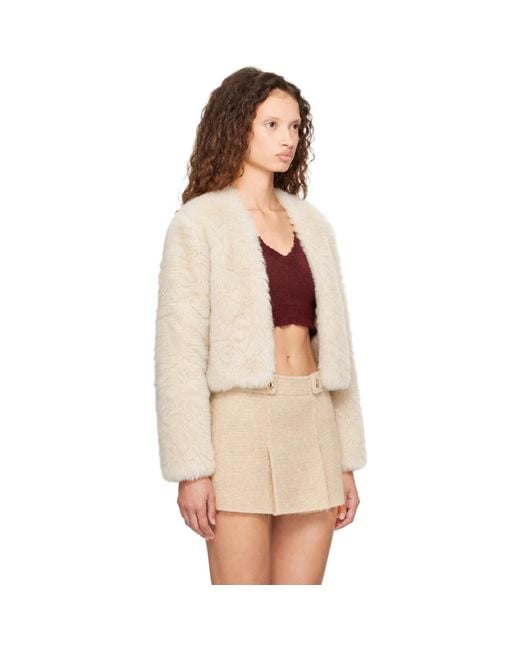 Tom Ford Natural Off- Shearling Collarless Jacket