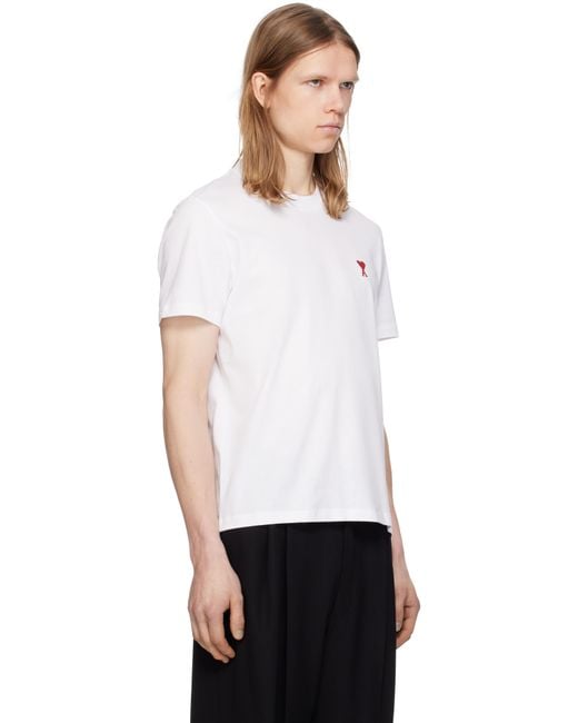 メンズ AMI ホワイト Ami De Coeur コットン Tシャツ White