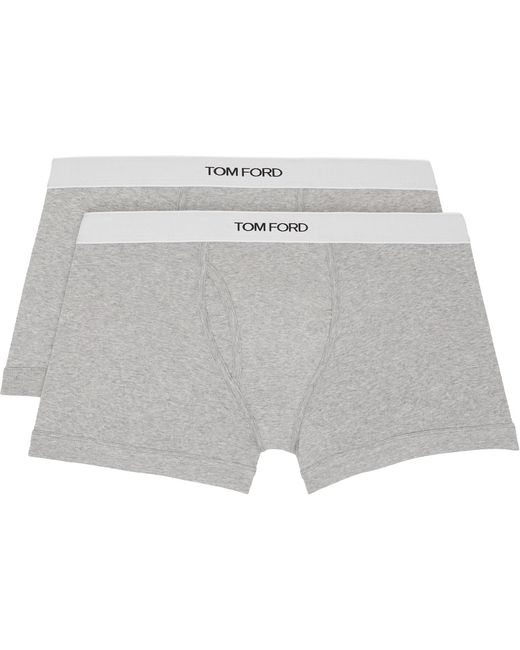 Tom Ford Gray Two-Pack Cotton Boxer Briefs for men