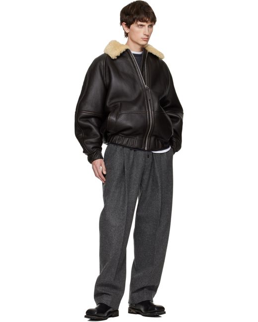 Jacquemus Black 'The Bombardier' Shearling Jacket for men