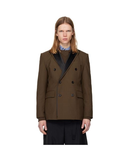 Sacai Brown Suiting Blazer for men