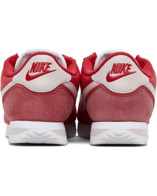 Nike Red Cortez Textile Sneakers