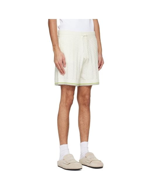 Casablanca White Off- Tennis Boucle Shorts for men