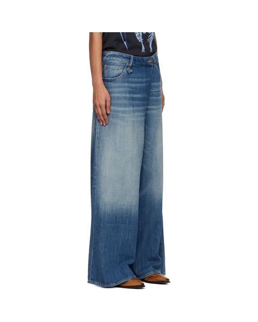 R13 Blue Nico Wrap Jeans