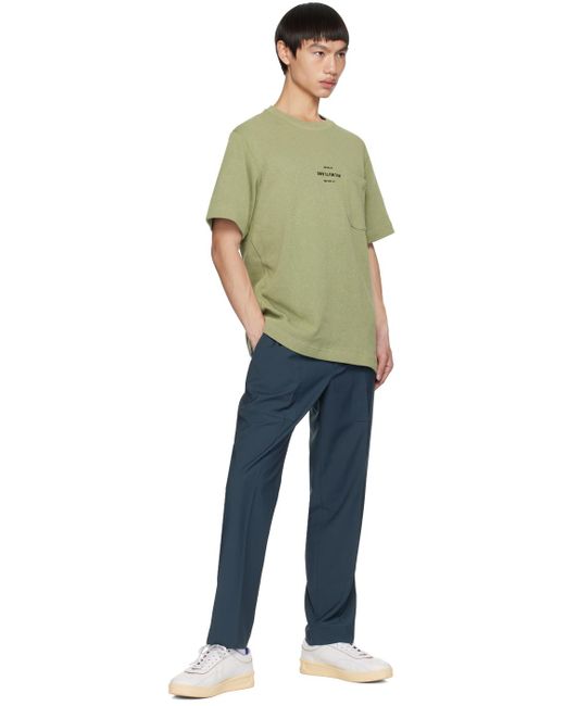 Helmut Lang Green Khaki Bonded T-shirt for men