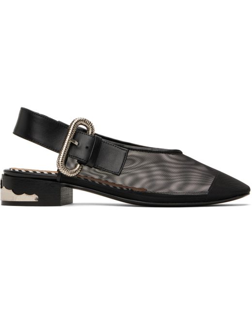 Toga Black Mesh & Leather Flats