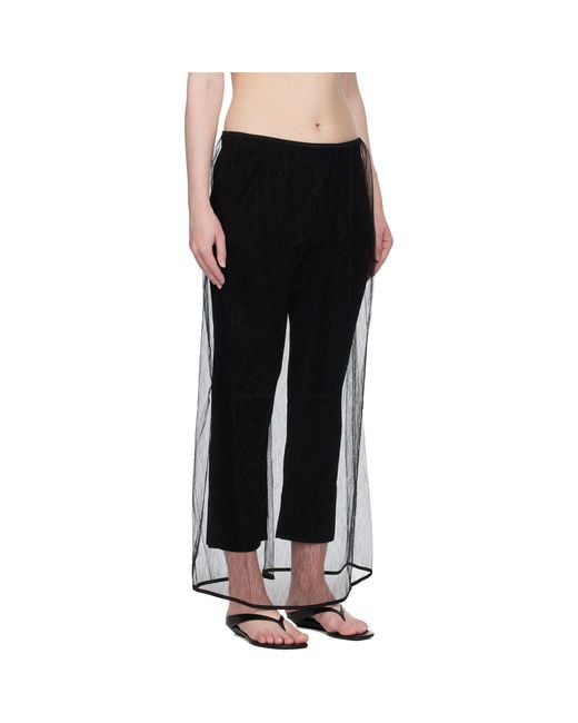 Amomento Black Sheer Lace Long Maxi Skirt