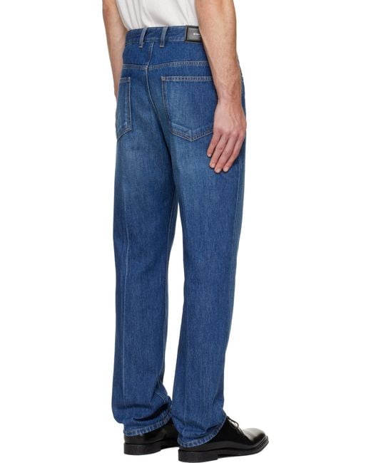 Givenchy Blue Straight Fit Shadow Washed Jeans for men