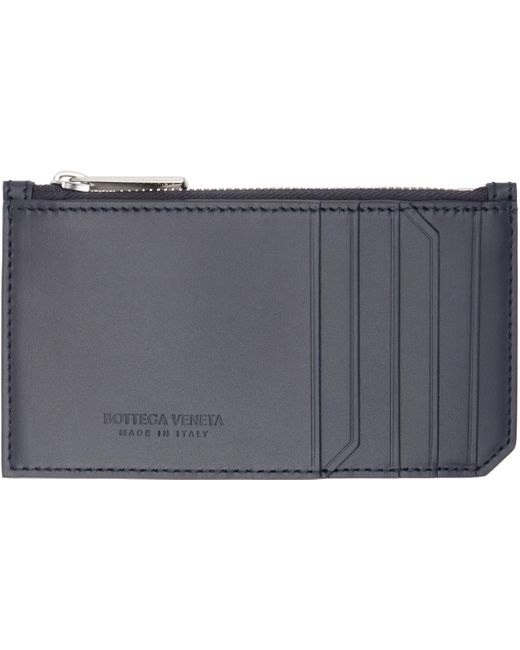 メンズ Bottega Veneta ブラック Intrecciato Piccolo ジップカードケース Black