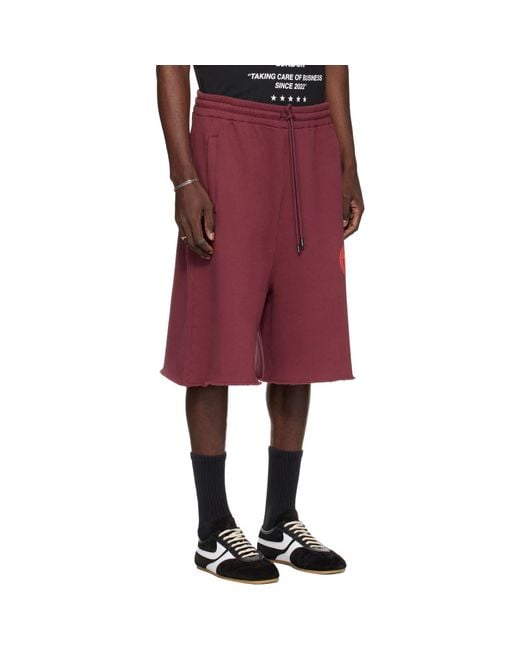 Lu'u Dan Red Burgundy Zoku Shorts for men