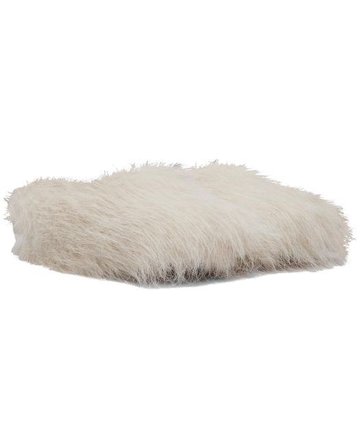 Simone Rocha White Off- Faux Fur Mule Heels