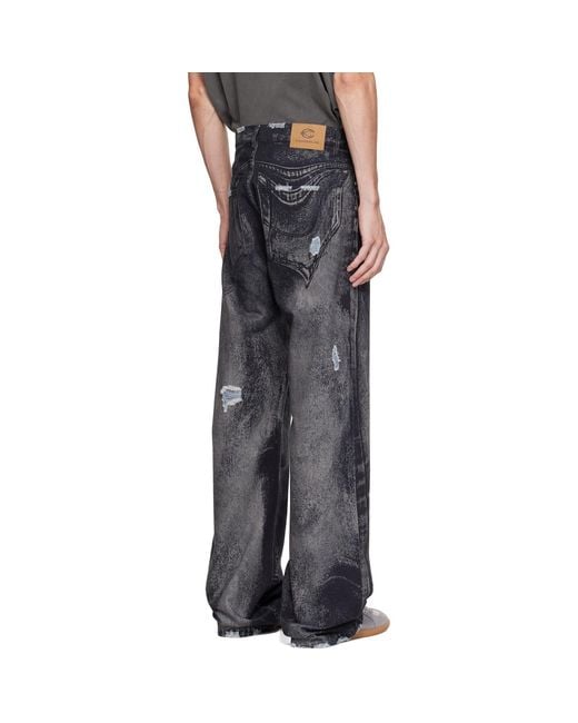 CAMPERLAB Black Distorted Distressed Jeans for men