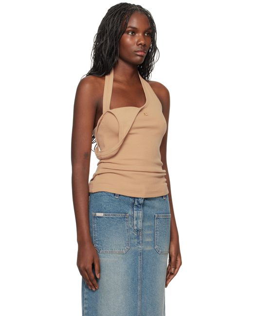Courreges Blue Asymmetric Rib 90's Tank Top
