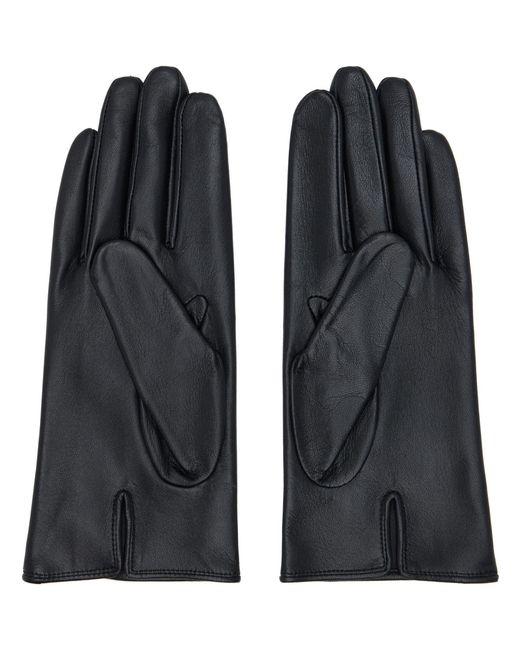 Ssstein Black Leather Gloves for men