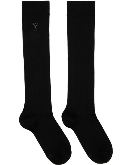 AMI Black Silk Socks