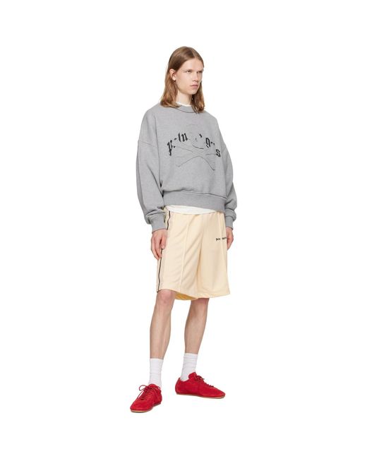 Palm Angels Natural Off- Classic Logo Track Shorts for men