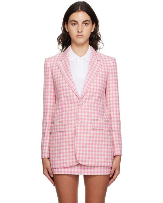 Ami Paris Pink Check Blazer Lyst