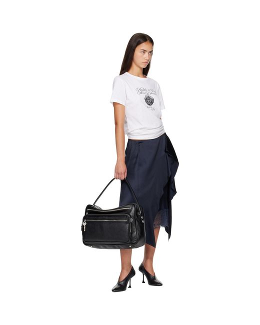 Acne White Graphic Jersey T-Shirt