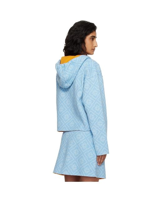 Casablanca Blue Double Faced Wool Hoodie