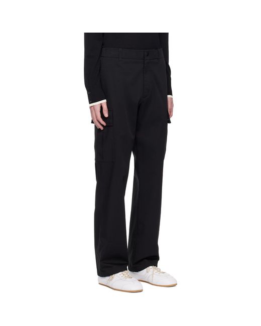 Moncler Black Twill Cargo Pants for men