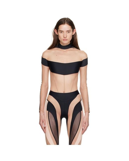 Mugler Black Illusion Bodysuit
