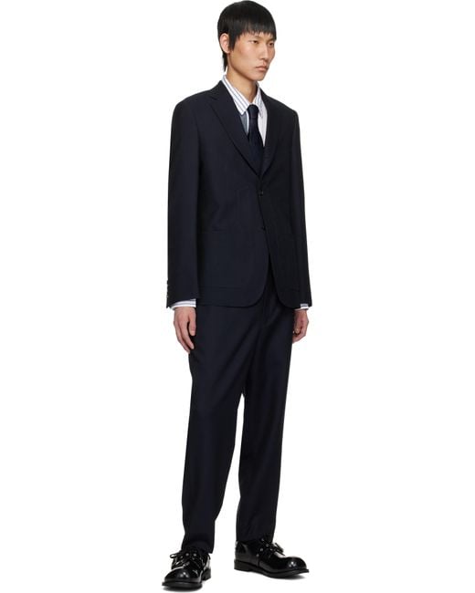 メンズ Comme des Garçons ネイビー Ground Weave Plan ネクタイ Black