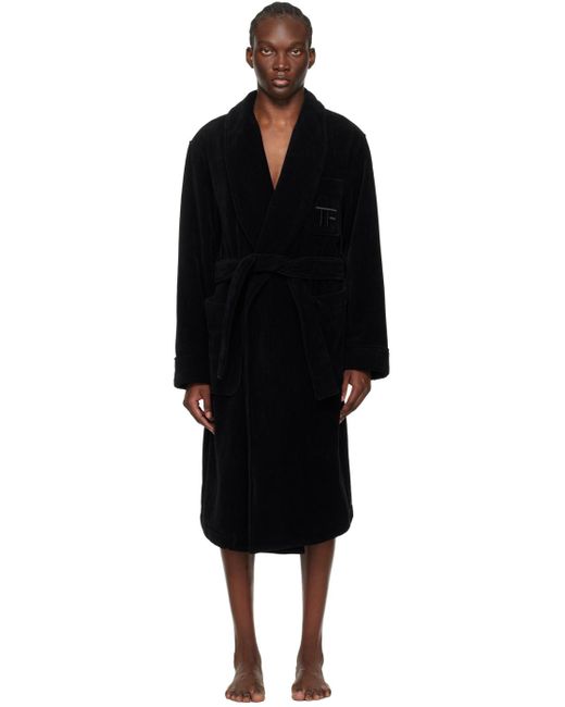Tom Ford Black Shawl Collar Robe for men