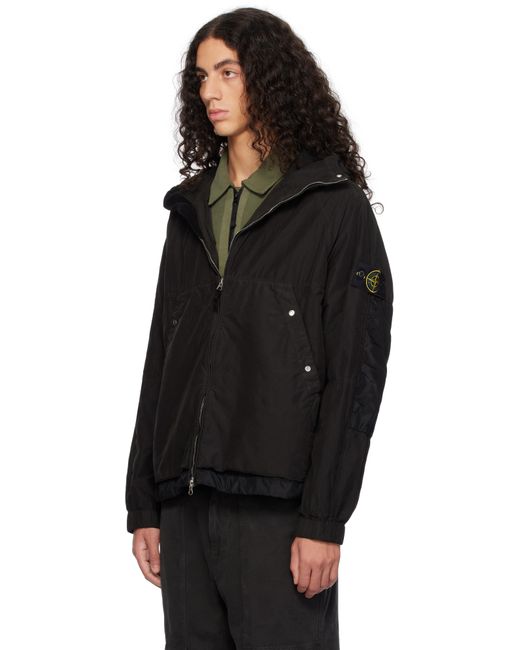 メンズ Stone Island ブラック 410M3 David Light-Tc ジャケット Black